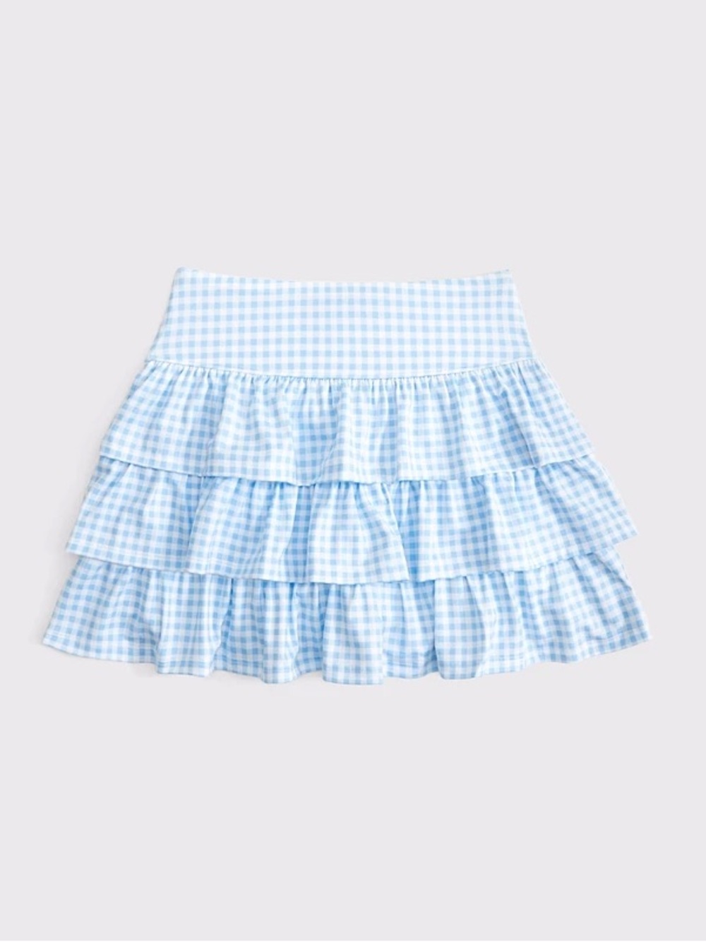Abercrombie Kids YPB Blue Gingham Ruffle Mini Skort, Skirt with shorts 5/6